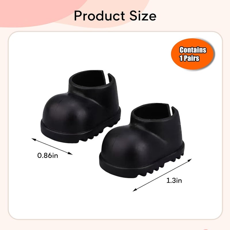 sunla Store Doll Shoes for 17cm Doll, Cute Mini Shoes Accessories for 17cm Dolls Sitting Standing Series, Silicone Doll Rain Shoes Boots(1 Pair Black) - Image 3
